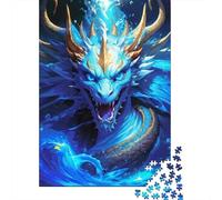 Dragone Blu Mitico Puzzle Da 1000 Pezzi, Per Adulti E Bambini 8-12, Cartone Spesso Riciclato Premium, Decorazione Murale, Puzzle Educativo 38x26cm/1000pcs