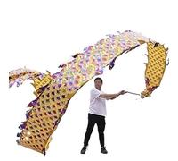 Dragone da danza per esercizi all'aperto, Nastro fitness in seta Dragon Dance Multicolor, dimensioni multiple(Yellow1)