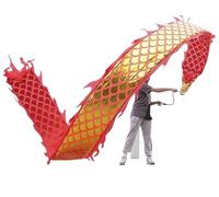 Dragone da danza per esercizi all'aperto, Nastro multicolore Dragon Dance da 8 m/10 m con luce for fitness all'aperto for adulti(Red1,8m/26ft)