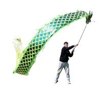 Dragone da danza per esercizi all'aperto, Nastro multicolore Dragon Dance da 8 m/10 m con luce for fitness all'aperto for adulti(Green1,8m/26ft)