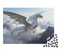 Dragone d'argento Puzzle Impossible 1000Pcs Sea of Clouds Decorazione Per La Casa. Rilassamento E Intelligence Per Adulti E Bambini Da 12 Anni 1000pcs (75x50cm)
