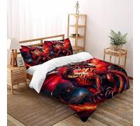 Dragone della Fiamma Set Di Biancheria Da Letto100% Microfibra Animal Set Copripiumino 3 Pezzi Per Bambini,ragazzi,ragazze,adulti(2 Federa 50x75) Super King(260x220cm)