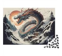 Dragone della neve Puzzles 1000 Pezzi In Cartone Di Alta Qualità, Un Busta Di Puzzle A Rompicapo Per Art-terapia, Ideale Per Attività Per Giorni Di Pioggia, Regalo Per La Pensione 70x50cm/1000p
