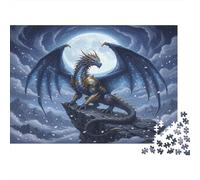 Dragone di fantasia Puzzle 1000 Pezzi In Resistente E Durevole, Un Busta Di Puzzle A Rompicapo Per Enigma Per Il Relax Mentale, Ideale Per Vacanza Relax, Puzzle 52x38cm/1000pc