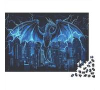 Dragone Jigsaw Puzzle Impossibili 1000Pcs Vista notturna della città Decorazione Per La Casa. Giochi Rilassamento E Intelligence Per Adulti E Ragazzi Da 14 Anni 1000pcs (75x50cm)