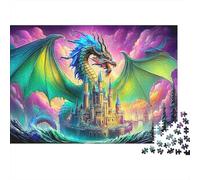 Dragone Phoenix Bundle Di Puzzle Da 1000 Pezzi Per Hobbisti, Cartone Spesso,Castello Arte fantasiae Decorazione Murale, Regalo Di Natale, Sfida Mentale 52x38cm/1000pcs