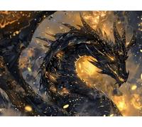 Dragone Sogno Dipingere con i Numeri per Adulti e Bambini, Kit Pittura a Olio Fai da Te 60x80cm, Set Completo di Pennelli e Colori Acrilici, Colorare Principianti Decorazione Casa (Senza Cornice) H449