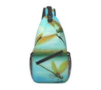 Dragonflies In Flight Pattern Sling Bag Cross Body Bag Borsa a tracolla Marsupio Viaggi Escursionismo Zaino per donne e uomini, nero, taglia unica, Nero, One Size