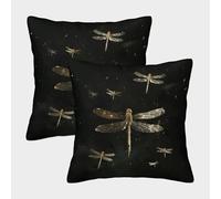 Dragonfly Art-Nature Photography Style Federe Cuscini Per Divano Decorative Art Fodere Per Cuscini 2 Pezzi Quadrate Cerniera Invisibile Del Divano Arredamento 40x40cm