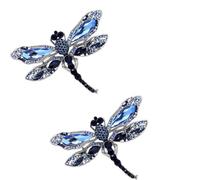 Dragonfly Brooch Pin,2 Pezzi Spille Libellula Vintage Animal Spilla Di Moda Spilla Donna Spille In Cristallo Spilla da donna a forma di libellula,for Women Clothing Corpetto