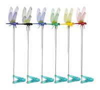 Dragonfly Clip Set - 6 Pieces Realistic Outdoor Decor for Fly Control, Reusable Clip Design with Easy Placement, Artificial Dragonflies for Garden Yard Deck Porch Balcony, 12.6x3.54x9.84 inches
