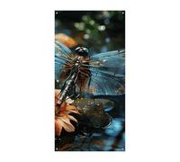 Dragonfly Flying on The Pond Door Banner Welcome Spring Summer Door Cover Sfondo Hanging Flag Portico Sign per porta d'ingresso Decorazioni stagionali per feste per interni ed esterni giardino