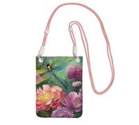 Dragonfly Garden Spring Crossbody Borsa per telefono per donne e uomini impermeabile mini borsa per cellulare portafoglio piccole borse a tracolla con cinturino regolabile da viaggio sacchetto per