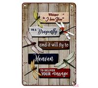 Dragonfly Gifts for Women Whisper I Love You To A Dragonfly And It Will Fly Targa in metallo vintage decorazione per la casa rustica in alluminio, poster da parete per garage uomo grotta 20,3 x 30,5