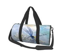 Dragonfly Lotus, borsa da viaggio di grande capacità, con manici ad anello, borse per il fine settimana e borse rotonde possono essere utilizzate sia da uomini che da donne, Nero , Taglia unica,
