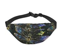 Dragonfly Marsupio da uomo e da donna, alla moda, borsa a tracolla con tracolla regolabile, impermeabile, per viaggi, escursionismo, sport, nero, taglia unica, Nero , Taglia unica