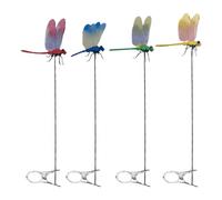 Dragonfly - Ornamento artificiale 4 pezzi | Decorazione di palo da giardino 3D, decorazione del cortile per il cortile del cortile del cortile del cortile del cortile T