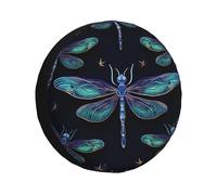 Dragonfly Pattern Dark Blue Copriruota per Auto Durevole Copertura per Ruota di Scorta Impermeabile Copri Pneumatici per Camion Car RV 14inch