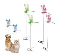 Dragonfly Rod Clip Bug Repellent, Dragon Fly Clips for Bugs Repellent Outdoor, Artificial Dragonflies Hat Clip 3D Fake Dragonfly Decor for Indoor Outdoor Garden Summer (Green Red)