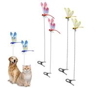 Dragonfly Rod Clip Bug Repellent, Dragon Fly Clips for Bugs Repellent Outdoor, Artificial Dragonflies Hat Clip 3D Fake Dragonfly Decor for Indoor Outdoor Garden Summer (Red Yellow)
