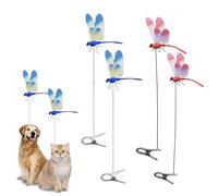 Dragonfly Rod Clip Bug Repellent, Dragon Fly Clips for Bugs Repellent Outdoor, Artificial Dragonflies Hat Clip 3D Fake Dragonfly Decor for Indoor Outdoor Garden Summer (Red Red)