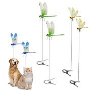 Dragonfly Rod Clip Bug Repellent, Dragon Fly Clips for Bugs Repellent Outdoor, Artificial Dragonflies Hat Clip 3D Fake Dragonfly Decor for Indoor Outdoor Garden Summer (Green Yellow)