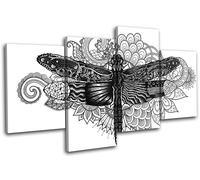 Dragonfly Sketch Mandala Animals MULTI TELA parete arte foto stampa