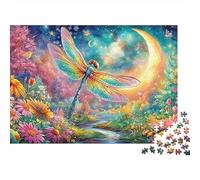 Dragonfly Under A Crescent Moon Puzzle Da 1000 Pezzi Dragonfly Motif Cartone Riciclato, Ottimo Regalo Per Tutte Le Età 70x50cm/1000pcs