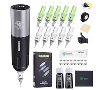 Dragonhawk A Line A1 macchinette per tatuaggi Wireless Rotative Pen Kit Macchina Gun Batteria 1600mAh Battery Power Supply Tattoo Cartucce Aghi Black Tattoo Ink Kit Completi per Tattoo Principianti
