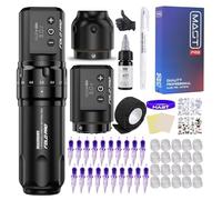 Dragonhawk Fold Pro Kit Macchina per Tatuaggi Senza Fili con 2 Batterie - 7 Stroke Length (2.4-4.2mm) - 20 Aghi per Tatuaggi per Liner and Shading
