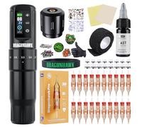Dragonhawk Kit Tatuaggi Atom2 Pro Macchinetta Tatuaggi Penna Senza Fili Rotativa Tattoo Machine con 7 Strokes Length, 2.4-4.2mmTatuaggio per Principianti