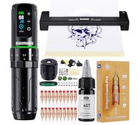 Dragonhawk L3 Kit per Tatuaggio, Macchinetta Tatuatrice Wireless con Corsa 2.4-4.2mm e Batteria 2000mAh, Stampante per Stencil, 20 Aghi Cartuccia per Tatuaggio per Principianti e Artisti