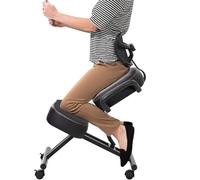 DRAGONN by VIVO Ergonomic Kneeling Chair with Back Support, Adjustable Stool for Home and Office with Angled Seat for Better Posture - Thick Comfortable Cushions, Black, DN-CH-K02B