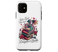 Dragons And Books Cute Baby Dragon Reader Book Lover Girl Custodia per iPhone 11