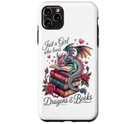 Dragons And Books Cute Baby Dragon Reader Book Lover Girl Custodia per iPhone 11 Pro Max