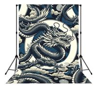 Dragons-China-Cluture - Sfondo fotografico da 1,5 x 2,1 m, con tasca per asta, pieghevole, ideale per compleanni, matrimoni, feste