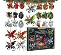 Dragons Dragon Christmas Countdown Calendar | 24-Day Advent | 2D Acrylic Sa