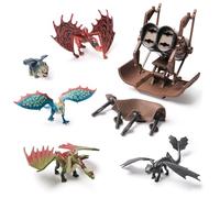 Dragons, DreamWorks How To Train Your Dragon, Confezione da 5 Set | 5 Modelli Di Drago, Personaggi da 5 Cm, Lanciatore a Fionda, Reti di Cattura, Scene Ispirate Al Film, Gioco Di Fantasia, 4+