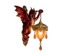 Dragons Figurine Night Lights - Wall Mount Light, Decorative Resin Gothic Lamp, Wall Sconce Lights | For Living Room Bedroom Kitchen Office Birthday Halloween Christmas Housewarming