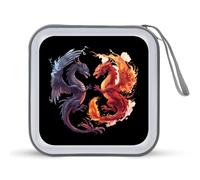 Dragons Fire & Water CD Case Holder Portable 40 Capacità DVD Portafoglio Storage Organizer per Auto Viaggi, Stile:, Taglia unica