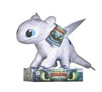 Dragons- How to Train Your Dragon 3 Light Fury Peluche con Effetto Glow in The Dark, Colore Bianco, 32 cm, 12434
