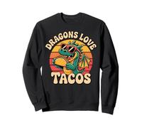 Dragons Love Tacos - Simpatico Design con Cibo a Forma di Drago Felpa