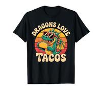 Dragons Love Tacos - Simpatico Design con Cibo a Forma di Drago Maglietta