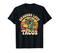 Dragons Love Tacos - Simpatico Design con Cibo a Forma di Drago Maglietta