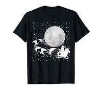 Dragons Riding Santa Sleigh & Moon Merry Christmas per Ragazzi e Bambini Maglietta