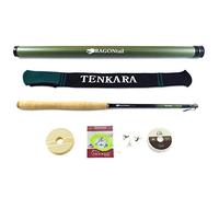 DRAGONtail Tenkara Hellbender Big Fish Zoom 13' / 11.3' Tenkara Rod Plus Complete Starter Package - Flies, Leader, Tippet, Line Holder, Storage Tube, and Rod Sock