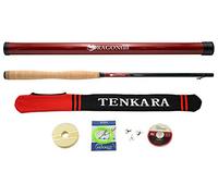 DRAGONtail Tenkara Shadowfire 360 Tenkara - Canna da pesca a mosca da 30,5 m, con pacchetto completo di avviamento - mosche, leader, tippet, porta lenza, tubo di stoccaggio e calzino per canna da