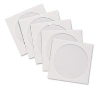 DragonTrading® Buste di alta qualità per CD/DVD con finestra, larghezza 126 x altezza 126 mm, confezione da 100 pezzi, colore: bianco