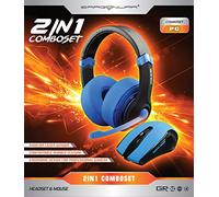 Dragonwar - ComboSet 2 in 1 - Mouse da Gioco cablato/Intrecciato (1,8 Metri), Nero e Blu