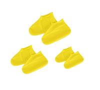 DragonX2 Copriscarpe Impermeabili Copriscarpe in Silicone Copristivale da Pioggia Copriscarpe Antiscivolo Riutilizzabili Adatto per Giorni di Pioggia, Giorni di Neve, Strade Fangose (Giallo, 3 Paia)